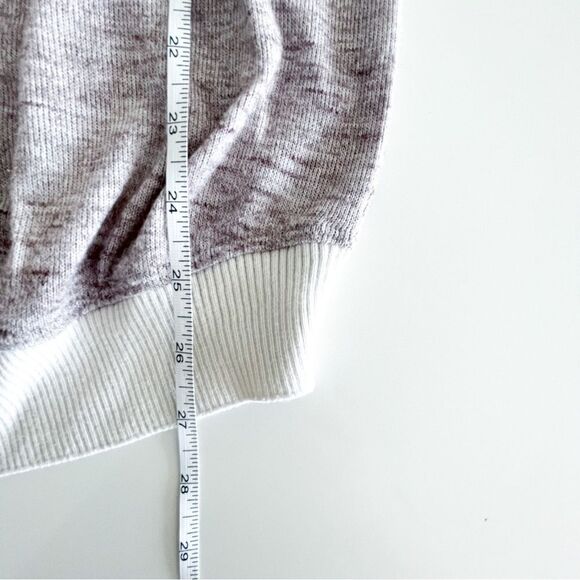 Wilfred Crewneck Sweater Heathered Purple Cream Knit Pullover Women's M High-Low - Picture 7 of 8